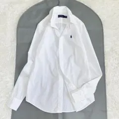 美品 ポロラルフローレン コットン ストレッチシャツ ホワイト ポニー刺繍