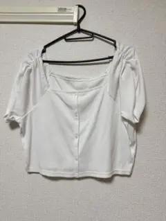 ホワイト パフスリーブ シャツ