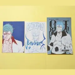BLEACH グリムジョー原画展コースター＆缶バッジチェキ風カードセット