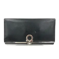 サルヴァトーレ フェラガモ ガンチーニ 二つ折り 長財布 ブラック