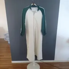 ニコアンド　ホワイト・グリーン ワンピース