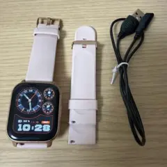 スマートウォッチ　同色替え新品ベルトあり