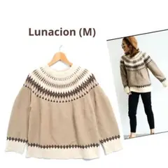 ☘️Lunacion(M)ノルディック 柄ジャガードニットセータープルオーバー