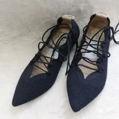 完売品 オッフェン Offen フラットシューズ レース  ブラック 24.5 完売品 オッフェン Offen フラットシューズ レース ブラック