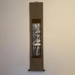 掛け軸【竹に雪】