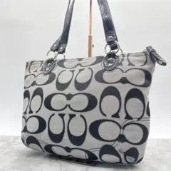 極美品　コーチ　ショルダーバッグ　肩掛け　シグネチャー　キャンバス　23473