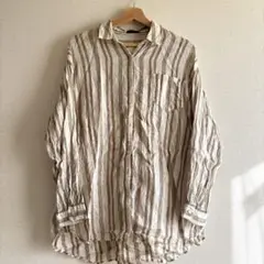 apartbylowlys アパートバイローリーズ ストライプ 麻 シアーシャツ