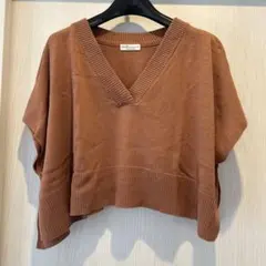 earth music&ecologyのブラウン Vネック ニットベスト