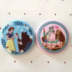 ディズニー　刺繍缶バッジ