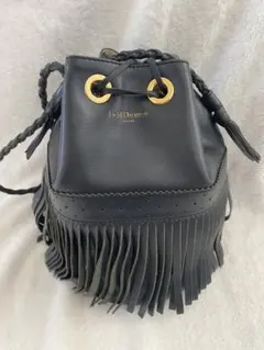 J.M. Davidson ブラック フリンジ バケツバッグ　ラージ