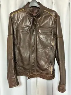 メンズ レザージャケット ブラウン ラムレザー 羊革