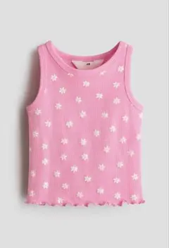 H&M コットンリブタンクトップ ピンク 110 キッズのサムネイル