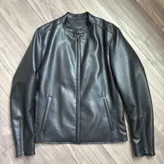 ナノユニバース　レザージャケット　シングルライダース　Ｍ　ブラック