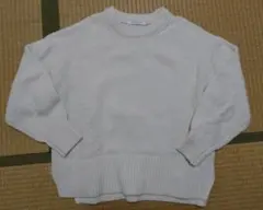 ホワイト クルーネック セーター