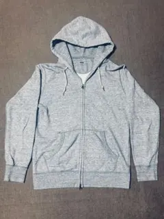 ユニクロ グレー ダブルジップアップパーカー スウェット L メンズ