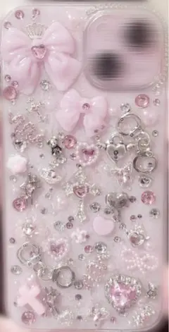 【スマホケース】 iPhone15 ピンク 量産型 地雷 ゴテゴテ