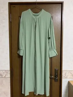 最終大幅お値下げ　ミントグリーン 長袖シャツワンピース