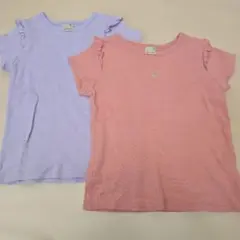 petit main さくらんぼ刺繍 Tシャツ 2枚セット 110