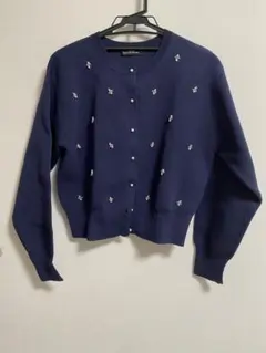 green label relaxing ドットビジューニットカーディガン　長袖