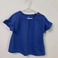 UNIQLO フリルスリーブ Tシャツ ブルー 120cmのサムネイル