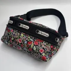 LeSportsac ウエストバッグ ボディバッグ 花柄 総柄 ブラック