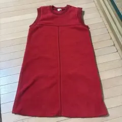 赤 フリース ジャンバースカート