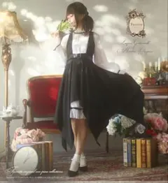 Favorite オリジナル 変形ヘム レイヤードワンピース 白黒 ベルト付き