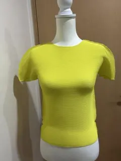⭐️meイッセイミヤケ黄色トップス未着用極美品⭐️のサムネイル