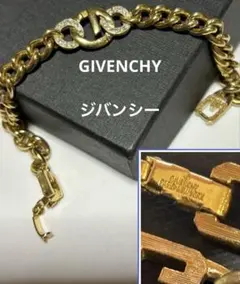 ヴィンテージGIVENCHY金メッキ チェーンブレスGロゴ　注意事項年代物年代物