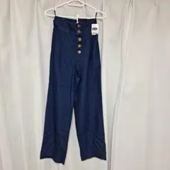 ハイウエスト ボタンフライ デニムパンツ インディゴのサムネイル