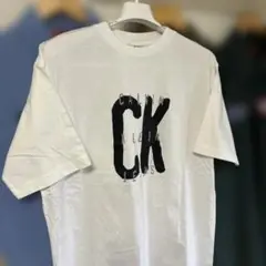 アメリカ古着・CKカルバンクライン・プリントTシャツ・ホワイト・L相当