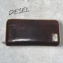 ま*あ様 中古【 DIESEL 】 ディーゼル ラウンドジップ長財布 ブラウンレ