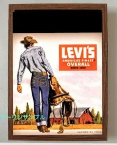 リーバイスLevisポスターフレーム付き壁掛けアメリカンレトロ広告パロディアート