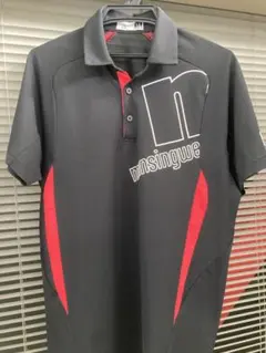 マンシングウエア ゴルフポロ ブラック/レッド LLサイズ