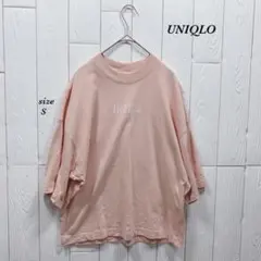 UNIQLO ユニクロ（S）半袖•Tシャツ フロントロゴ ピンク系
