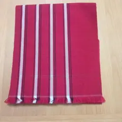 赤 ストライプ 名古屋帯 ほつれあり未使用