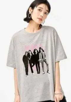 coca KISS バンドTシャツ グレー
