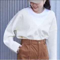 CIAOPANIC TYPY Vネックオーバーニット　F サイドスリット