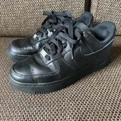 Nike Air Force 1 ブラックレザー スニーカー