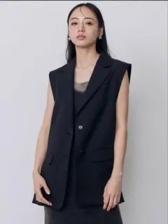 新品タグ付】GALLEST ワッシャーシアー半袖ダブルジャケット ブラック 