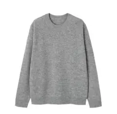 無印良品　紳士　洗えるウールミドルゲージクルーネックセーター紳士Ｍ・グレー