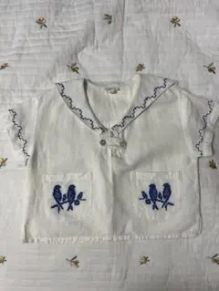 Lali Kids鳥刺繍セーラートップス3