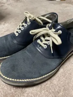 ネイビー レースアップシューズ
