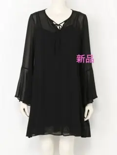 新品SNIDELスナイデルシフォンフレアーデイリーワンピースチュニックパーティー