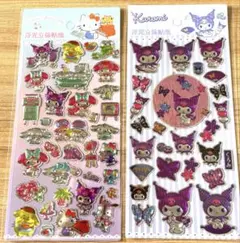 ひっちゃん様専用ハローキティ & くろみ メタル風立体シールぷくっとハンギョドン