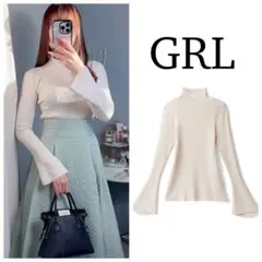 GRL　グレイル　ハイネックベルスリーブリブニットトップス　ハイネック　齋藤飛鳥