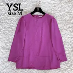 希少✨美品【サンローラン】ピンクパープル とろみパフスリーブ長袖カットソー M