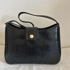 高品質 ポーチ付き 編み込みバック 赤みブラウン ワンショルダーバッグ 