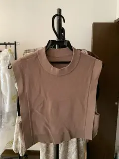 ブラウン ノースリーブ トップス Fサイズ