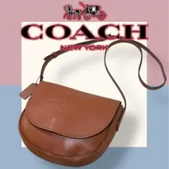 大人気！COACH　ハドソン　クロスボディバッグ　レザー　ロゴ刻印　ハーフムーン
